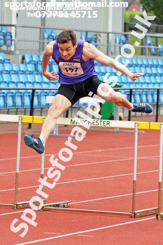 Senior mens 400 metres hurdles, Northern Senior and Under-20s Champs., SportsCity, Manchester. Photo: David T. Hewitson/Sports for All Pics